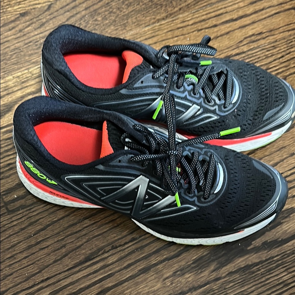 New Balance Black and Red Running Shoes